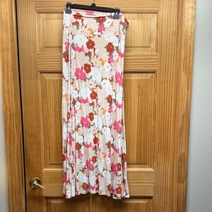 Market & Spruce Floral Maxi Skirt - Pink, Red, White, Brown
